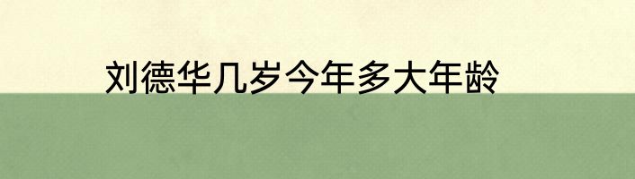 刘德华几岁今年多大年龄