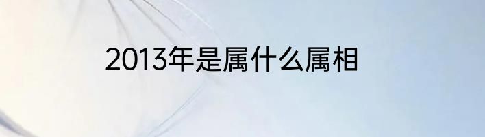 2013年是属什么属相