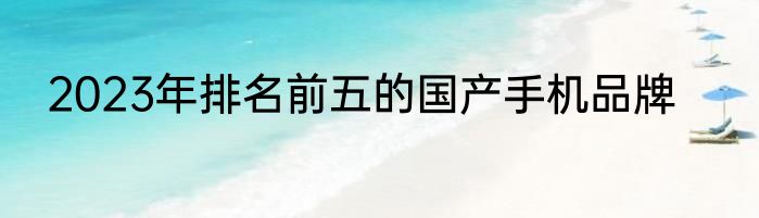 2023年排名前五的国产手机品牌