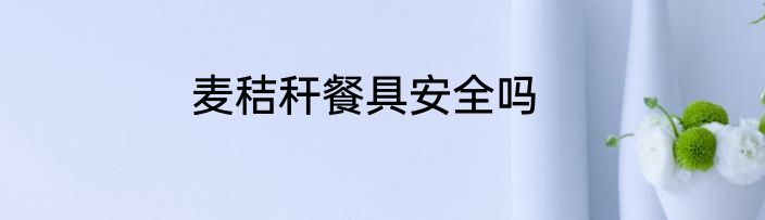 麦秸秆餐具安全吗