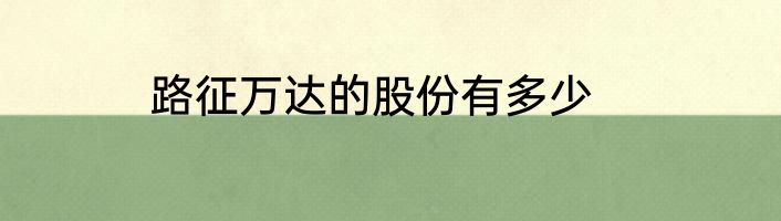 路征万达的股份有多少