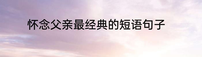 怀念父亲最经典的短语句子