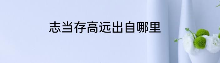 志当存高远出自哪里
