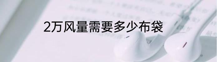 2万风量需要多少布袋