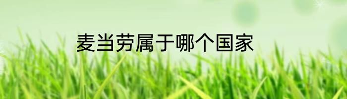 麦当劳属于哪个国家