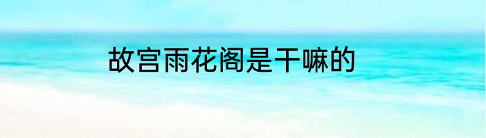 故宫雨花阁是干嘛的