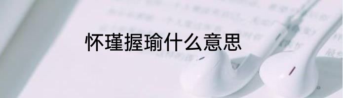 怀瑾握瑜什么意思