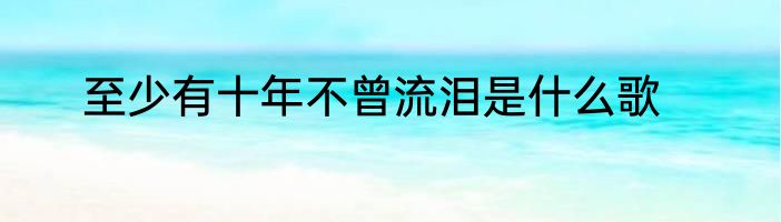 至少有十年不曾流泪是什么歌