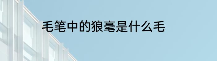 毛笔中的狼毫是什么毛