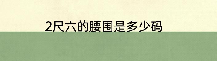 2尺六的腰围是多少码