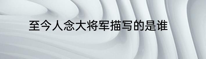 至今人念大将军描写的是谁