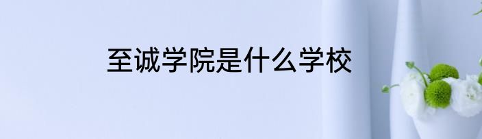至诚学院是什么学校