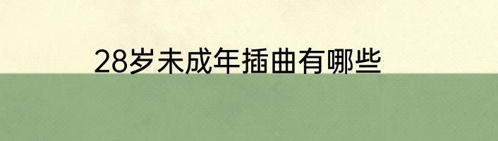 28岁未成年插曲有哪些