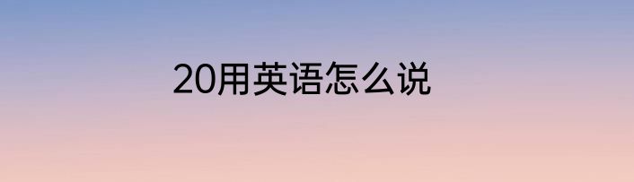 20用英语怎么说