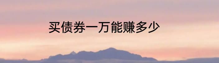 买债券一万能赚多少