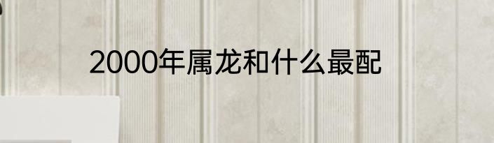 2000年属龙和什么最配