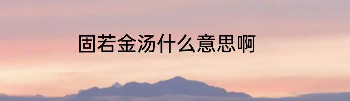 固若金汤什么意思啊