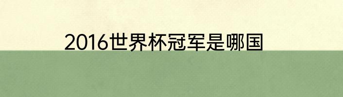 2016世界杯冠军是哪国