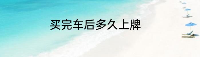 买完车后多久上牌