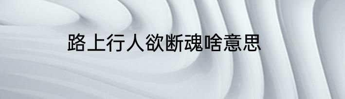 路上行人欲断魂啥意思