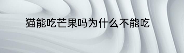 猫能吃芒果吗为什么不能吃