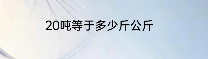 20吨等于多少斤公斤