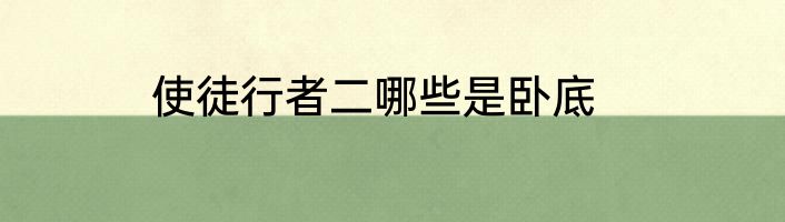 使徒行者二哪些是卧底