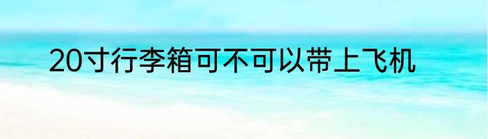 20寸行李箱可不可以带上飞机