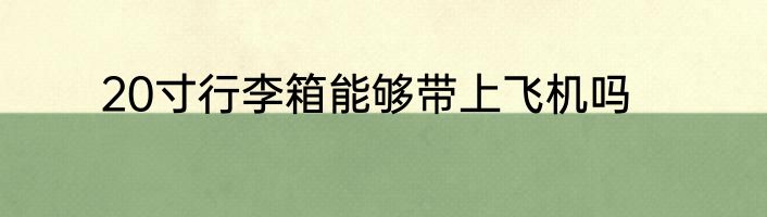 20寸行李箱能够带上飞机吗