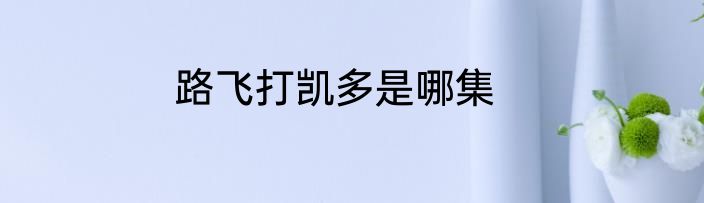 路飞打凯多是哪集