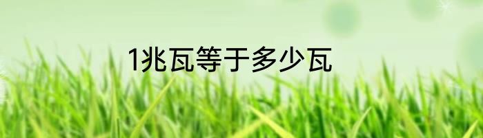 1兆瓦等于多少瓦