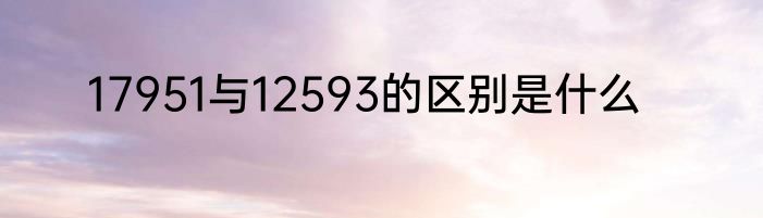 17951与12593的区别是什么