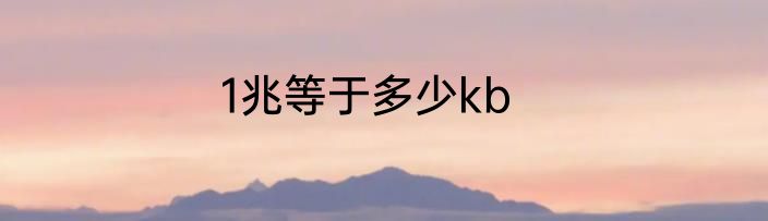 1兆等于多少kb