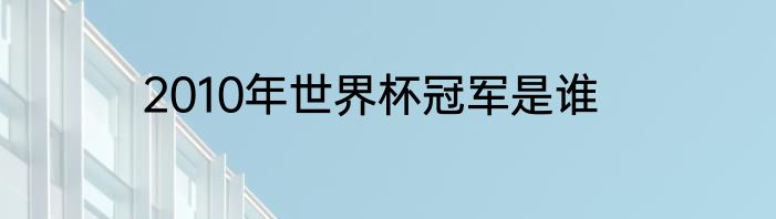 2010年世界杯冠军是谁