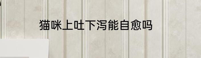 猫咪上吐下泻能自愈吗