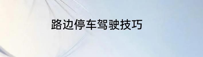 路边停车驾驶技巧