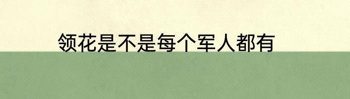 领花是不是每个军人都有