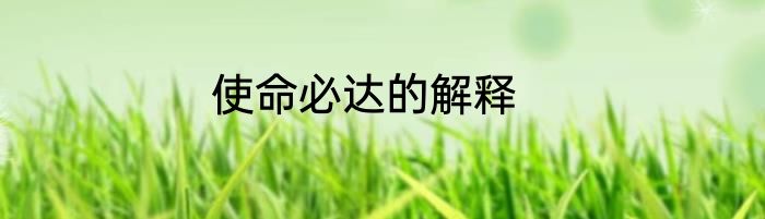 使命必达的解释