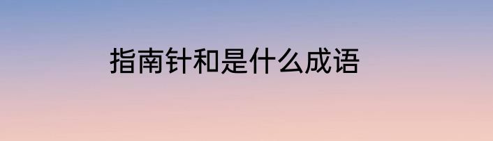 指南针和是什么成语
