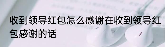 收到领导红包怎么感谢在收到领导红包感谢的话
