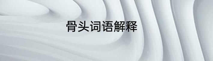 骨头词语解释