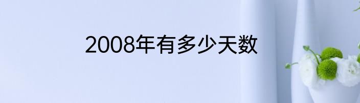 2008年有多少天数