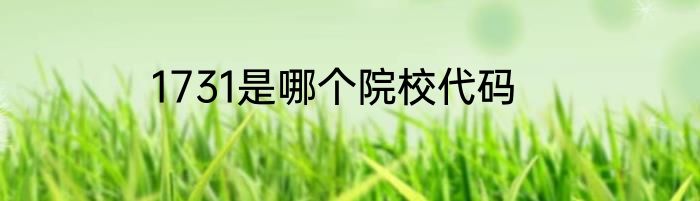 1731是哪个院校代码