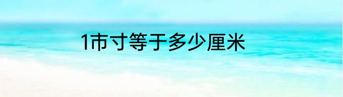 1市寸等于多少厘米
