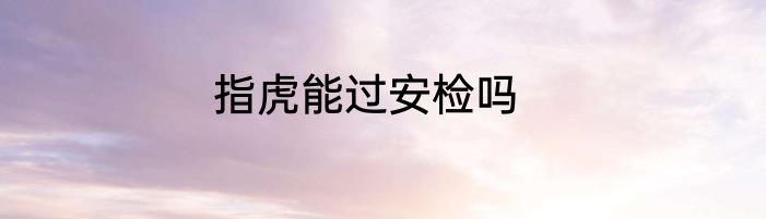 指虎能过安检吗