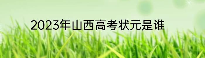 2023年山西高考状元是谁