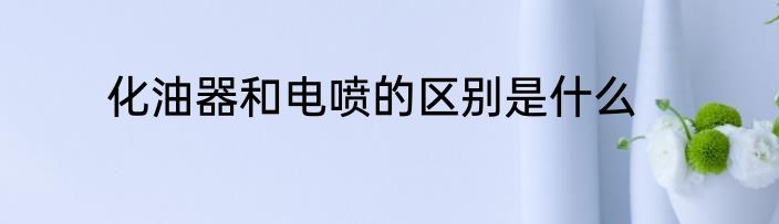 化油器和电喷的区别是什么