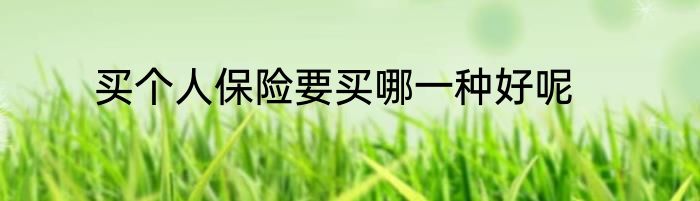 买个人保险要买哪一种好呢