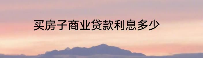 买房子商业贷款利息多少