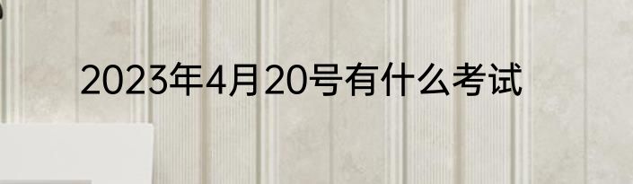 2023年4月20号有什么考试